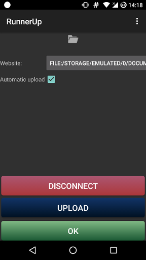RunnerUp folder account configuration