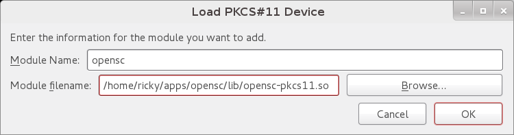 Loading the OpenSC PKCS#11 library